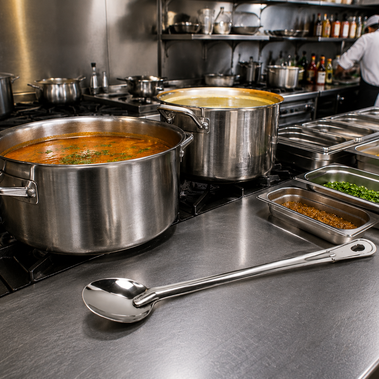 Stainless Steel Long Handle Cooking Spoon 53cm Catering Biryani Serving Ladle