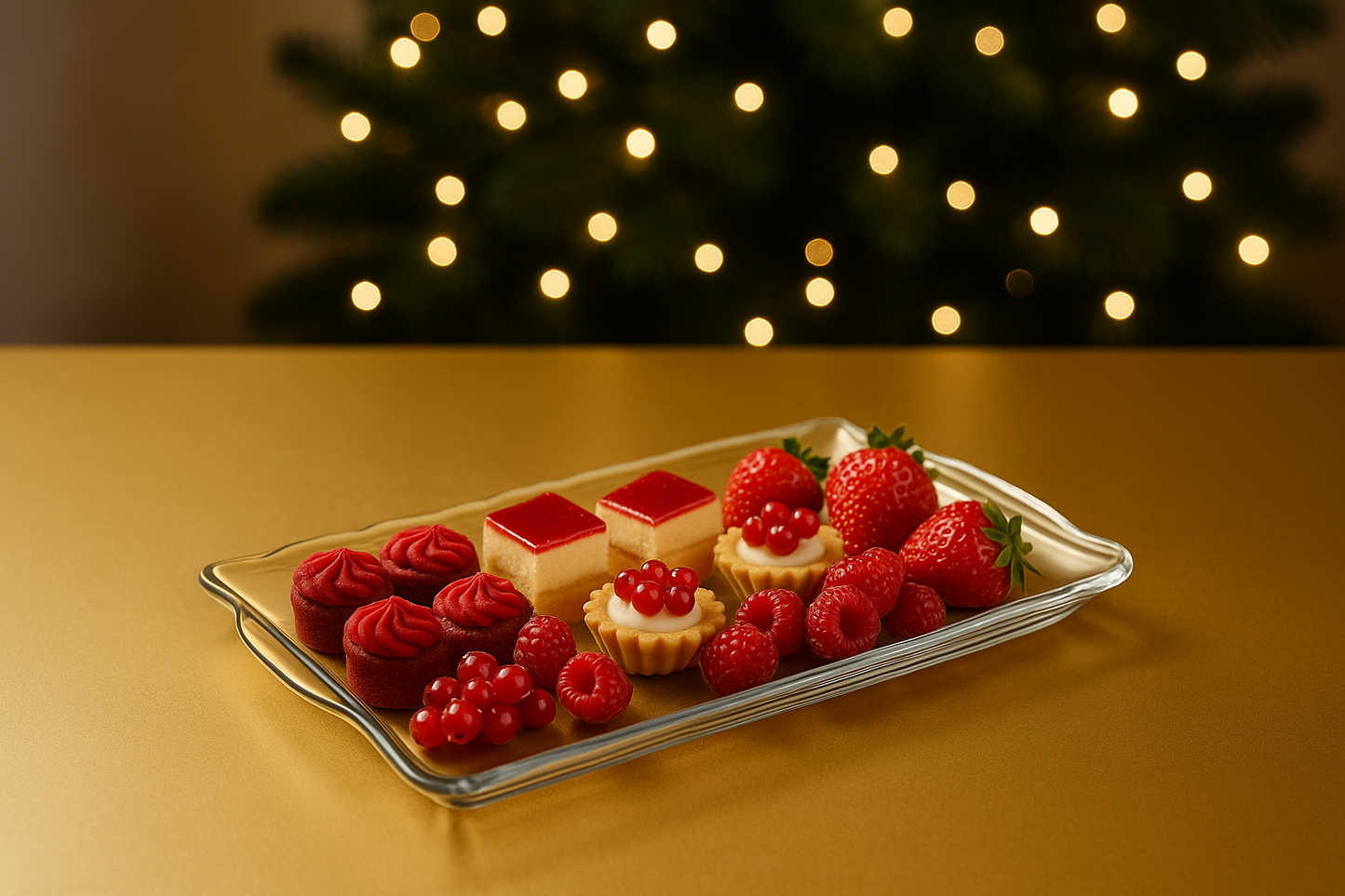 Rectangular Glass Serving Tray 34x22cm Clear Platter for Cakes Snacks Fruits
