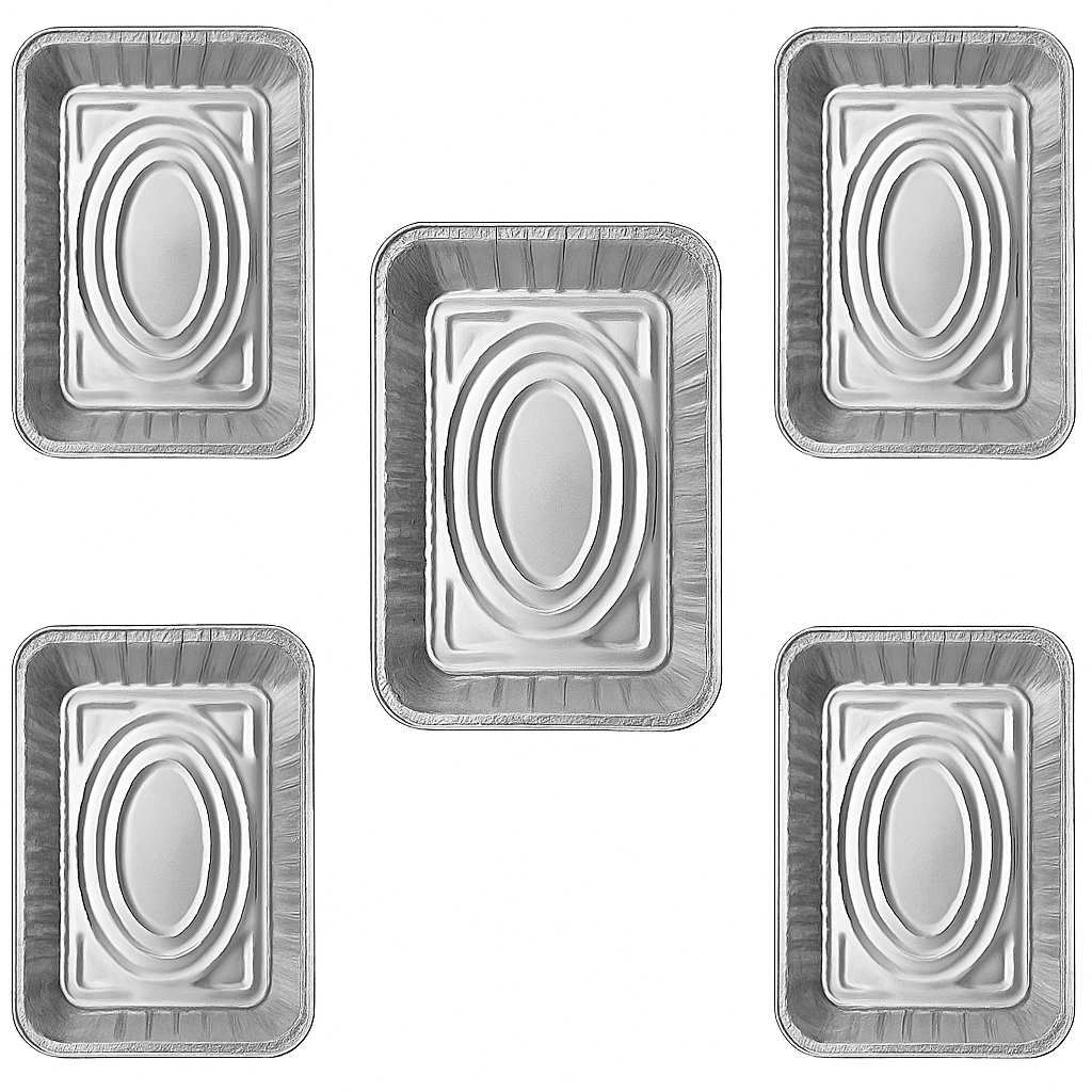 5 x Foil Dish Medium Gastro 52x32.5x5.5cm 6L Aluminium Catering Trays BBQ Baking