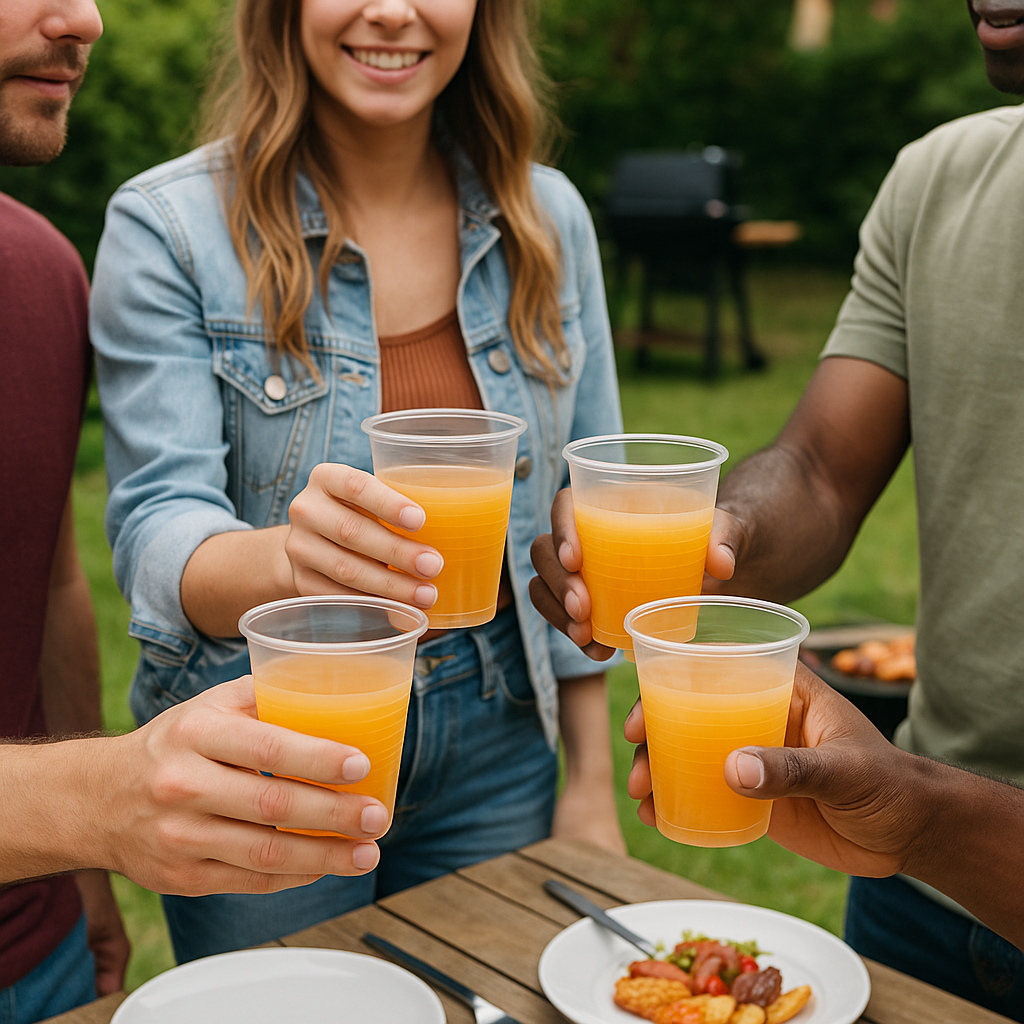 100 x Clear Plastic Cups 180ml/6oz Reusable Disposable Party Drink Glasses