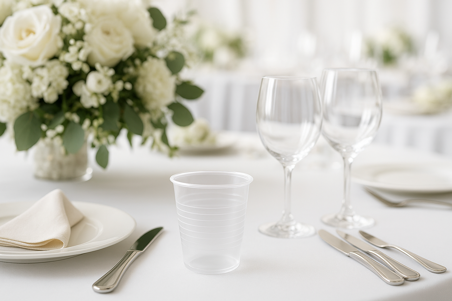 100 x Clear Plastic Cups 180ml/6oz Reusable Disposable Party Drink Glasses