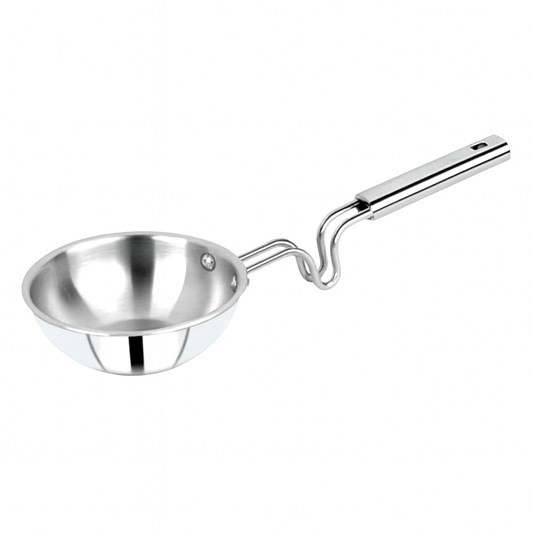 Tri-Ply Stainless Steel Tadka Pan 13cm – Induction Base Frying Pan for Cooking