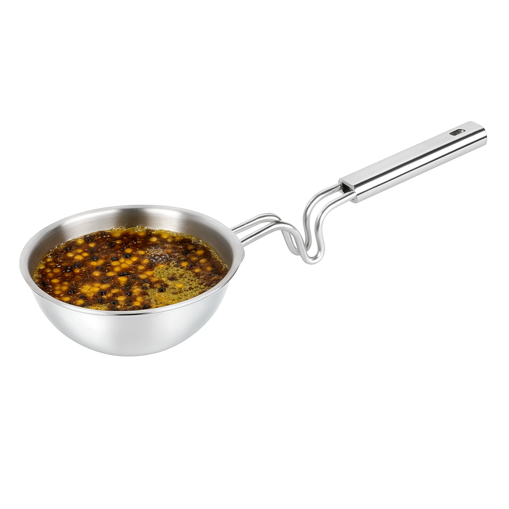 Tri-Ply Stainless Steel Tadka Pan 13cm – Induction Base Frying Pan for Cooking