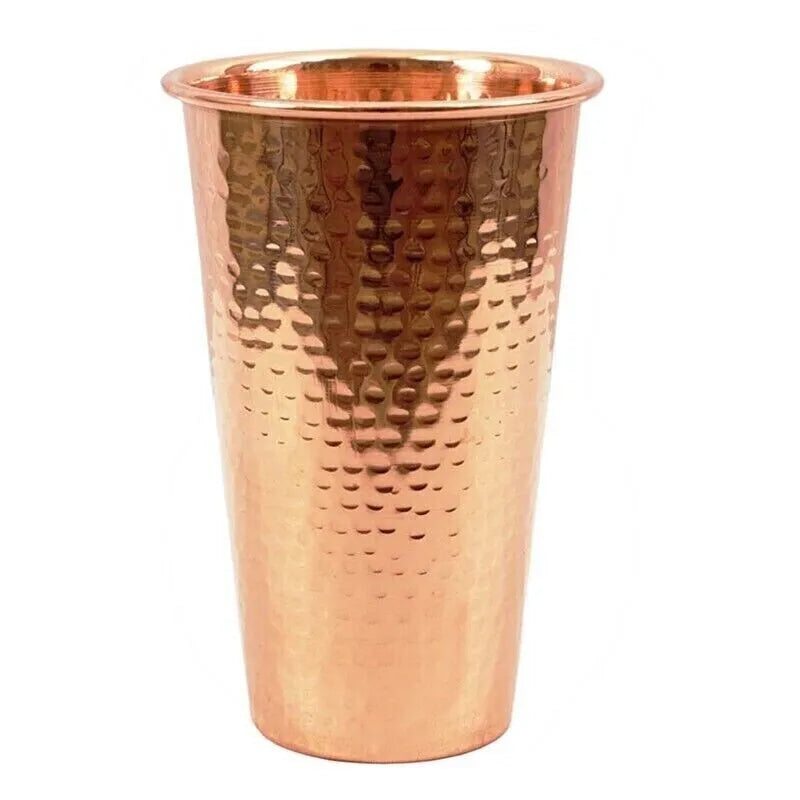 Set of 2 Pure Copper Hand-Hammered Drinking Glasses - No. 4