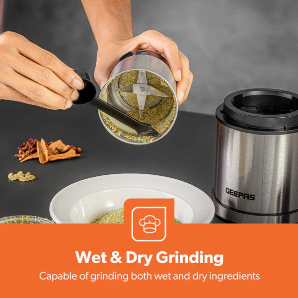 Geepas Multifunctional Wet & Dry Grinder and Coffee Mill - 200W