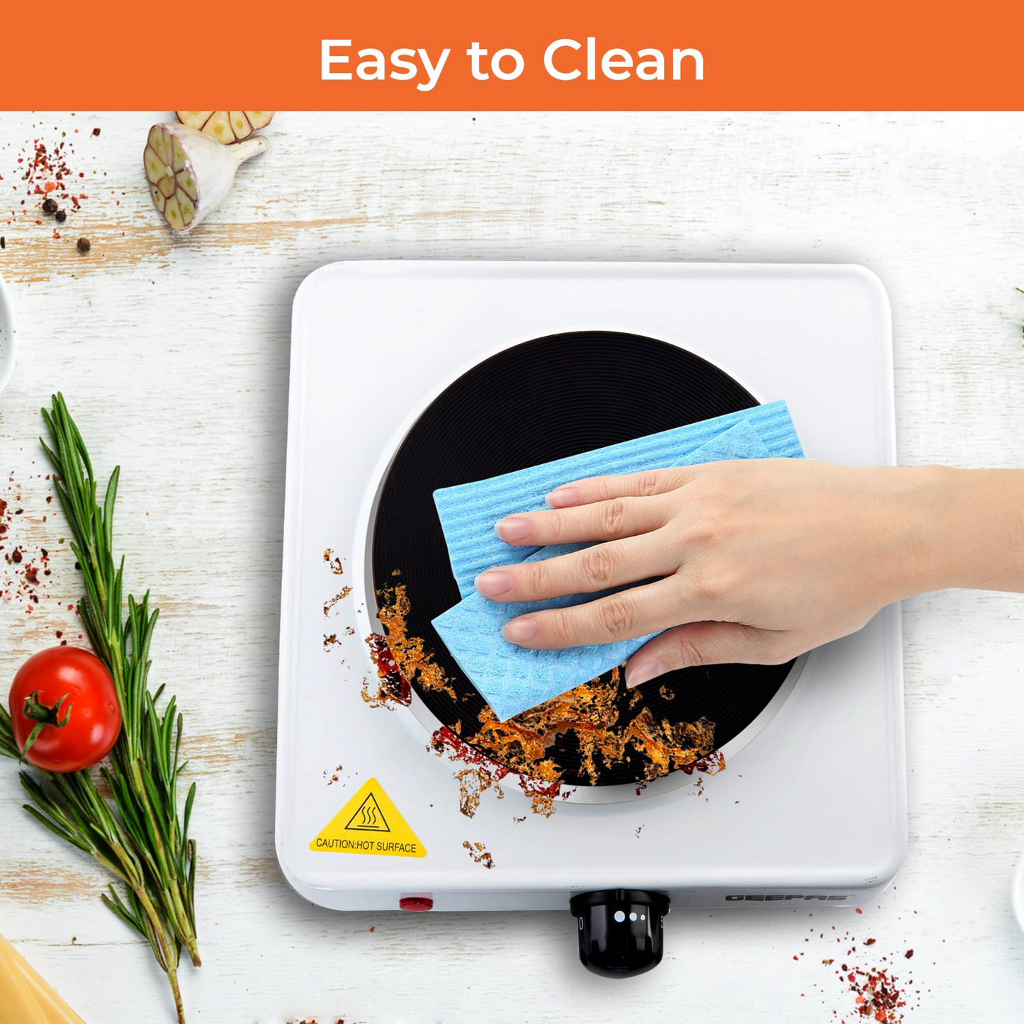 Geepas 1000W Single Electric Hot Plate - Tabletop Cooker