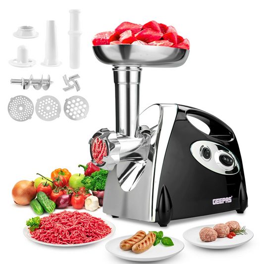 Geepas 3-in-1 Electric Meat Grinder, Mincer, and Sausage Maker