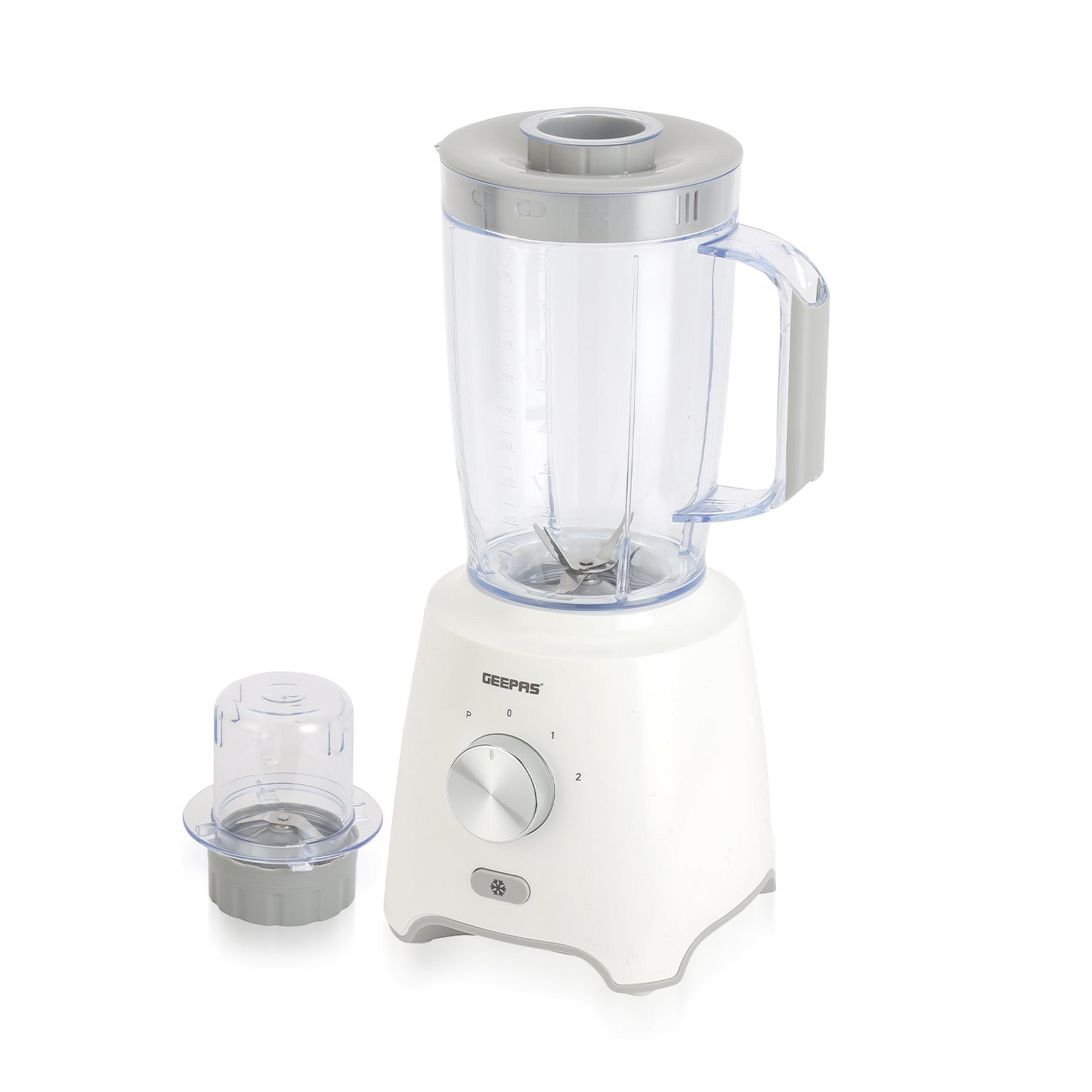 Geepas 2-in-1 White Smoothie Blender and Coffee Grinder