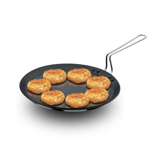 Hawkins Futura Non-Stick Flat Tava – 30 cm with Stainless Steel Handle