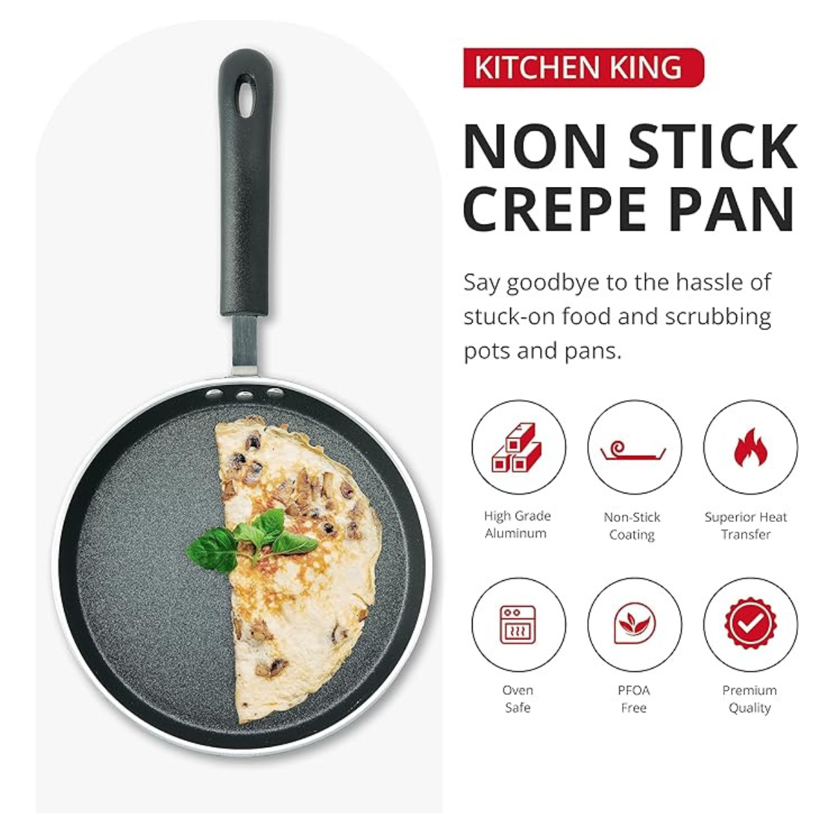 Kitchen King 24cm Non-Stick Crepe Pan (Tawa)