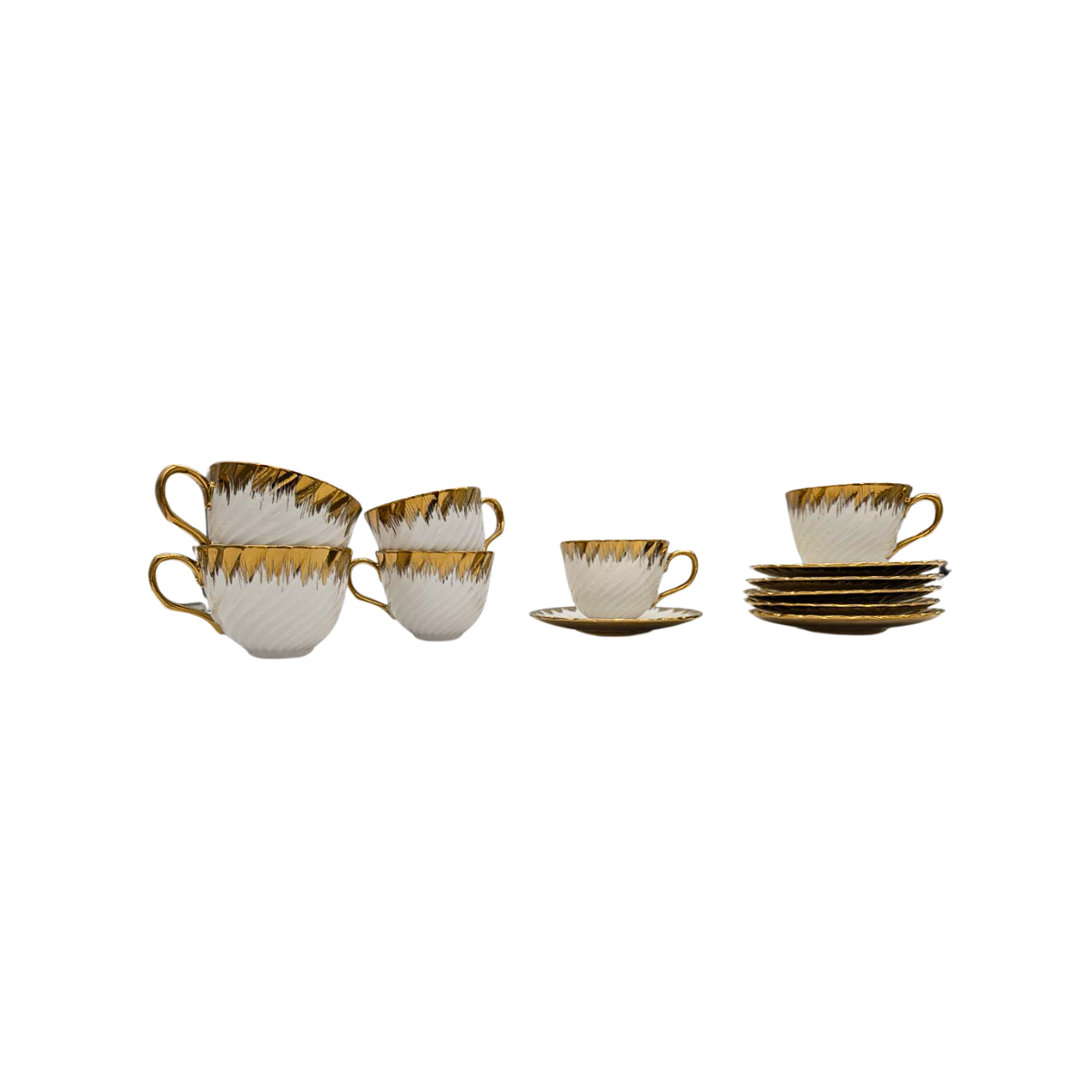 Luxurious 12-Piece Cup and Saucer Set