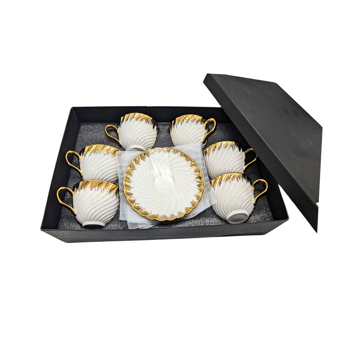 Luxurious 12-Piece Cup and Saucer Set