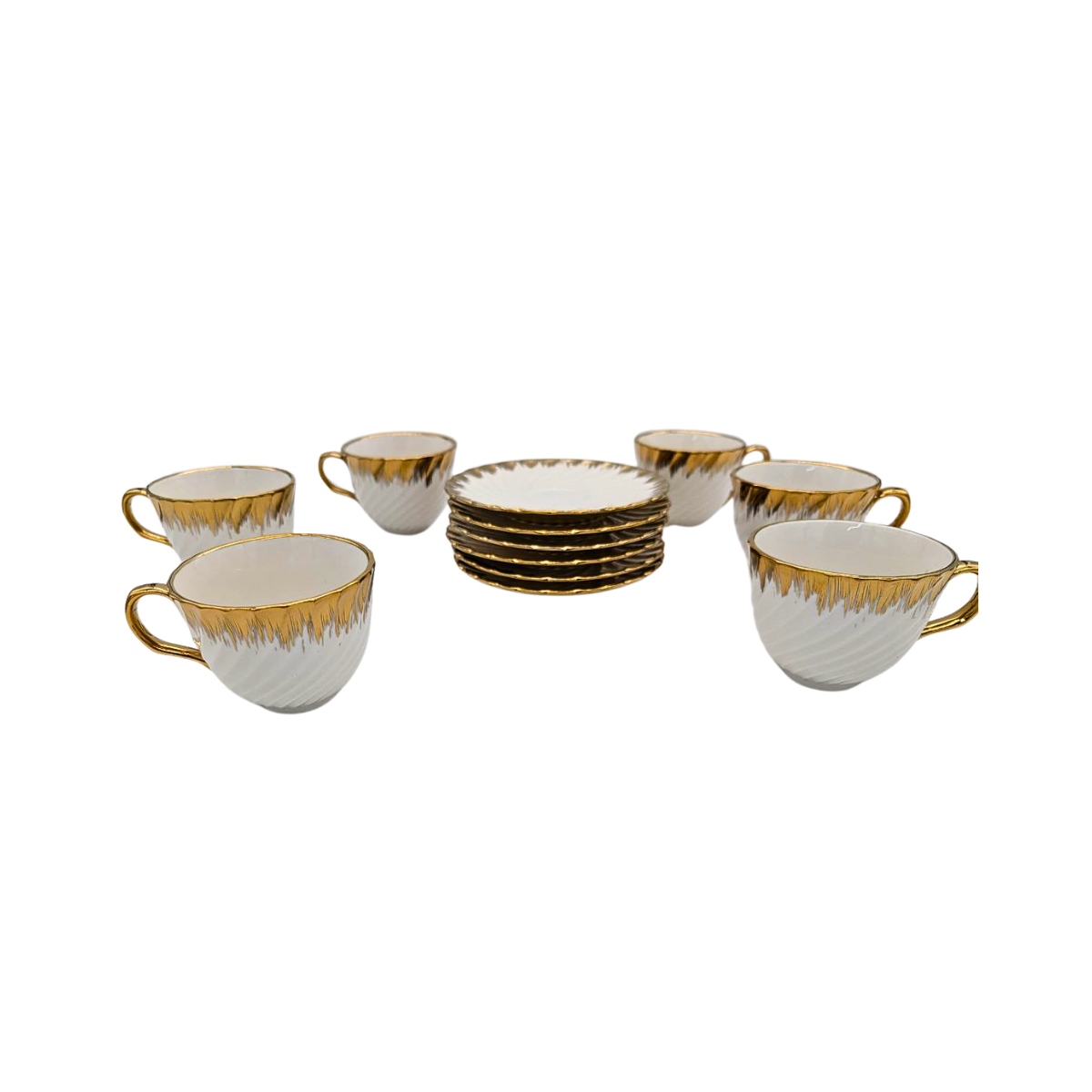 Luxurious 12-Piece Cup and Saucer Set