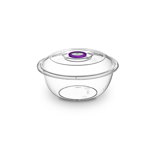 Follow Me Clear Plastic Mixing Bowl with Lid - 6Litre