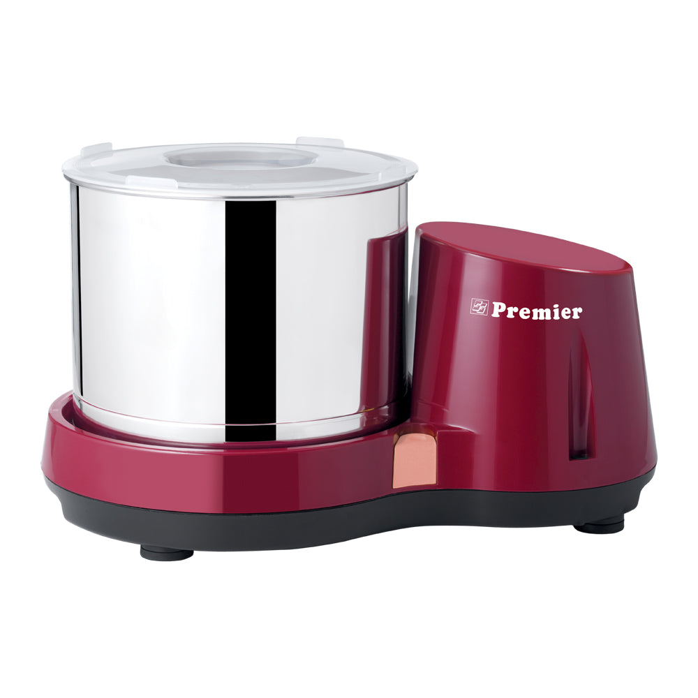 Premier Compact Wet Grinder PG 501 - 2L, 200 Watts, Gear-Driven Motor, 230V - Maroon