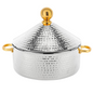 Royalford 3L Stainless Steel Serving Dish and Food Warmer/Hot Pot with Cornetto Gold Finish