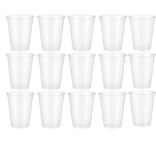15 x Clear Plastic Pint Tumblers 280ml Reusable Strong Drinkware for Parties