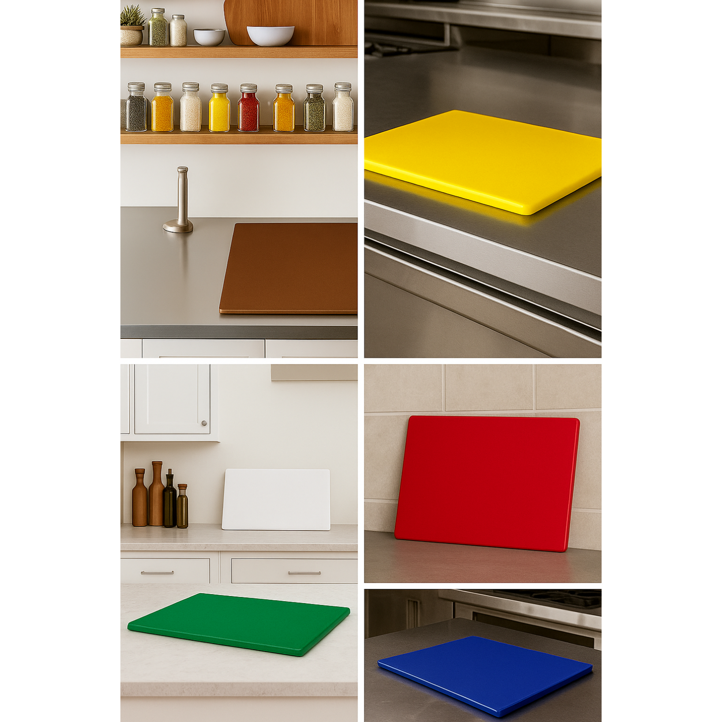 Professional Large Chopping Board – 45 x 30cm Plastic Catering Food Prep Cutting Board | Colour Coded | Lightweight, Dishwasher Safe, Non-Slip, Durable