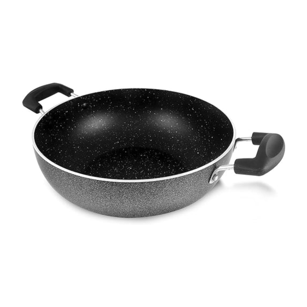 Vego Non-Stick Marble Coating Induction Kadai with Glass Lid - 26CM