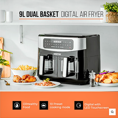 Geepas 9L Dual Basket Instant Vortex Air Fryers