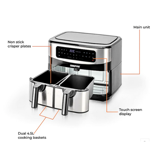 Geepas 9L Dual Basket Instant Vortex Air Fryers