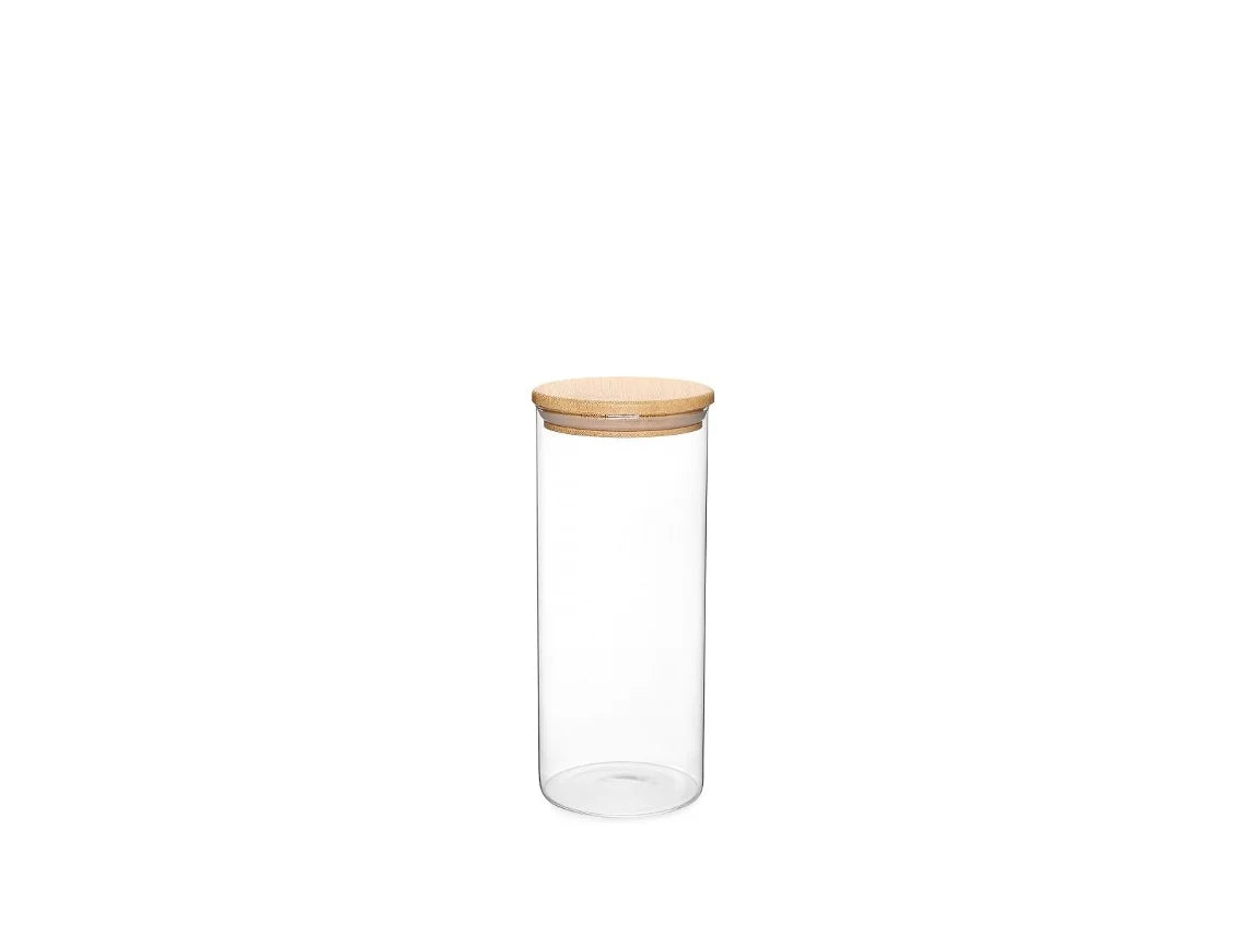 Jomafe Store & Care Round Glass Jar with Bamboo Lid - 500ML, 700ML, 1100ML and 1300ML