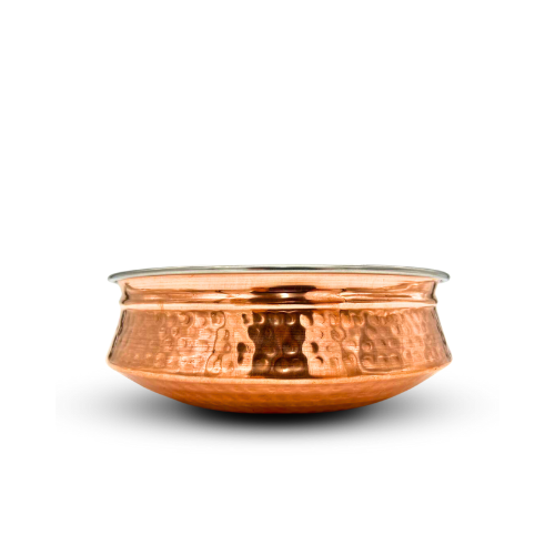 Copper and Stainless Steel Interior Serving Handi Bowl - 20CM