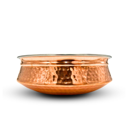 Large Copper and Stainless Steel Interior Serving Handi Bowl - 23CM