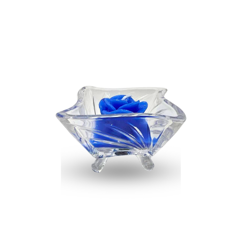 Tealight Glass Square shape scented candle Blue rose