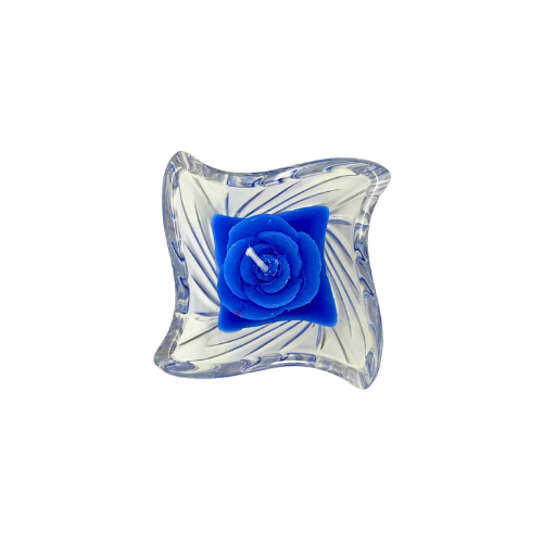 Tealight Glass Square shape scented candle Blue rose