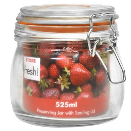 11cm Cliptop Glass Preserving Jar 525ml