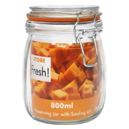 14cm Cliptop Glass Preserving Jar 800ml