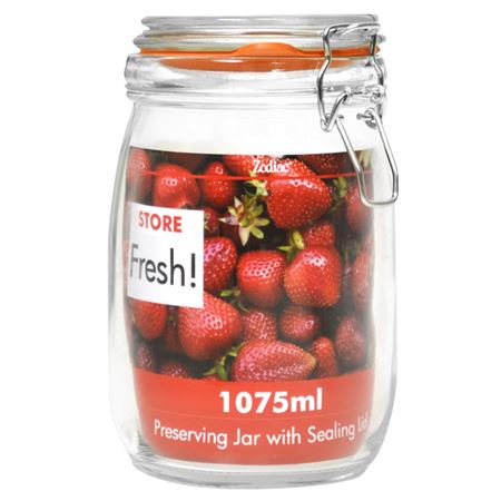 17cm Cliptop Glass Preserving Jar 1075ml