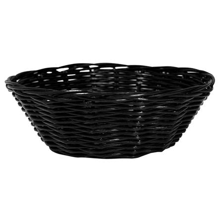 Poly Rattan Basket Round 18 cm / 7" Black