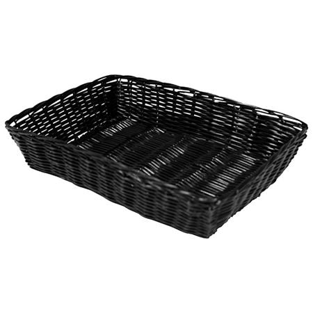 Rattan Basket Rect 28X40cm/16"X11" Black