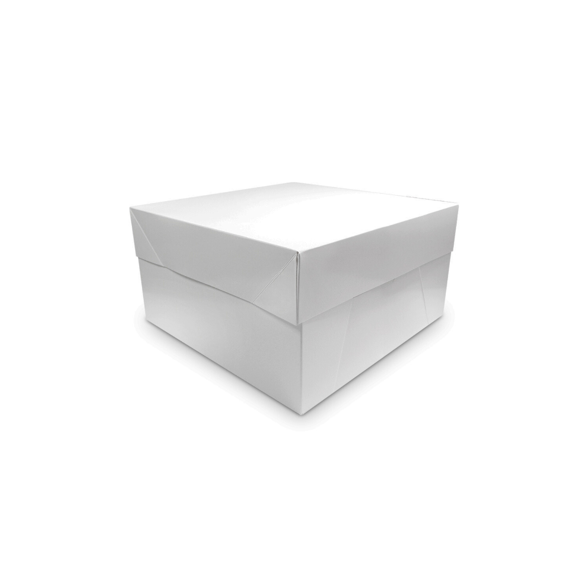 White Cake Box with Round silver Thick 8" Cake Drum Base