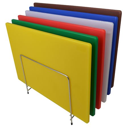 6-Piece Color Coordinated Chopping Boards Set with Rack - 45x30CM