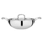 Chakmak Stainless Steel Triply Kadhai with Lid – Available in 5 Sizes