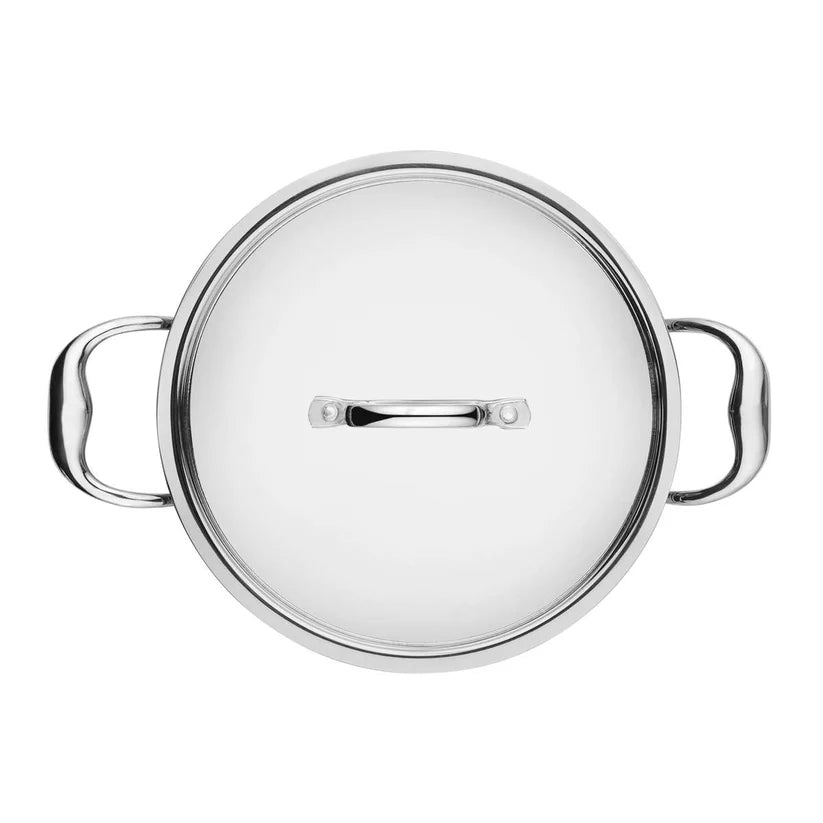 Chakmak Stainless Steel Triply Kadhai with Lid – Available in 5 Sizes