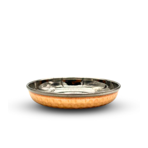 Traditional Indian Hammered stainless Steel and Copper Mini Tray