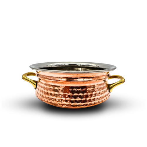 Mini Copper and Stainless Steel Serving Dish with Handle