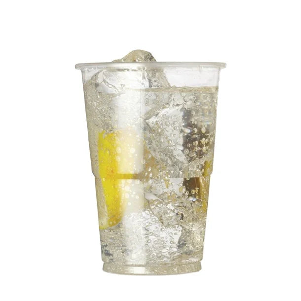 12 x Clear Plastic Pint Tumblers 560ml Reusable Shatterproof Cups for Parties