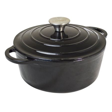 Black Cast Iron Round Casserole 21cm