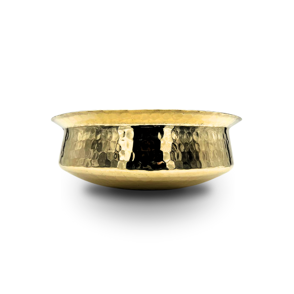 Diamond Hammered Brass and Kalhi Brass Coating Pot - Various Size Available