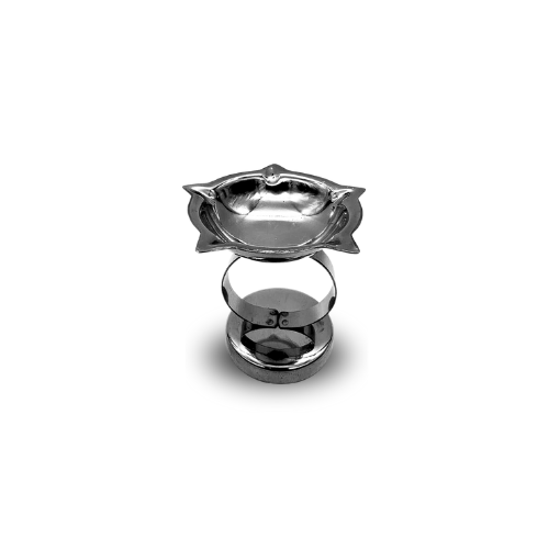 Stainless Steel Diya Stand with Ring Base for Pooja