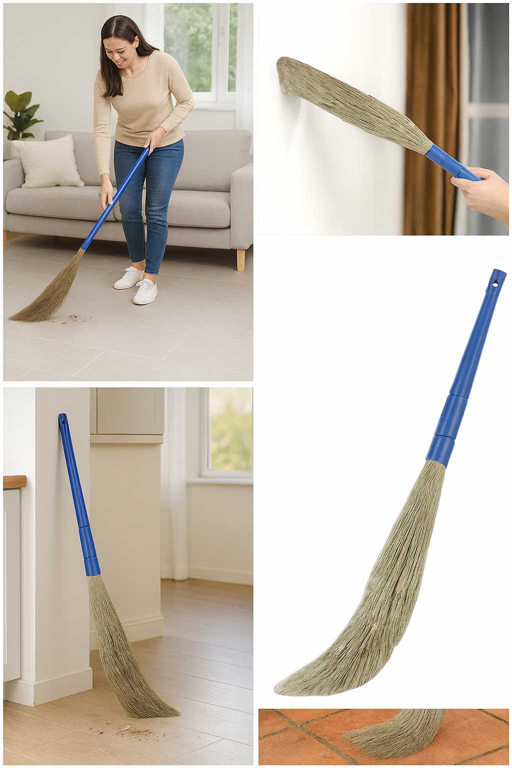 Traditional Indian Floor Dust Broom Jhaadu/Jhadoo – Natural Grass Home Cleaning Brush for Daily Sweeping – Broom for Floors & Corners