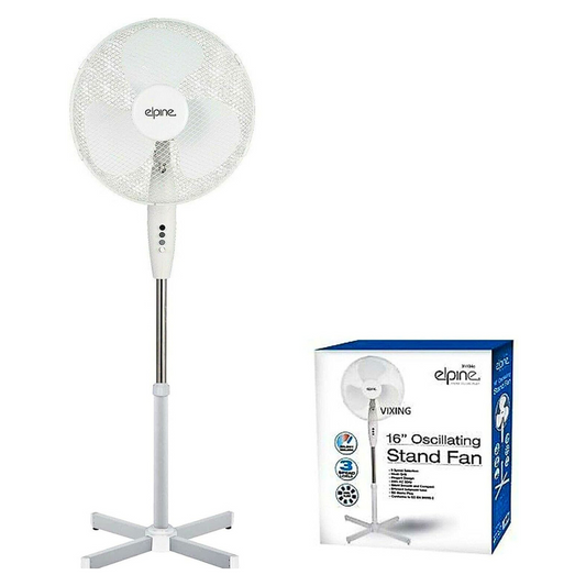 Elpine 16" Pedestal Oscillating Fan - Extendable Standing with 3 Air Speeds