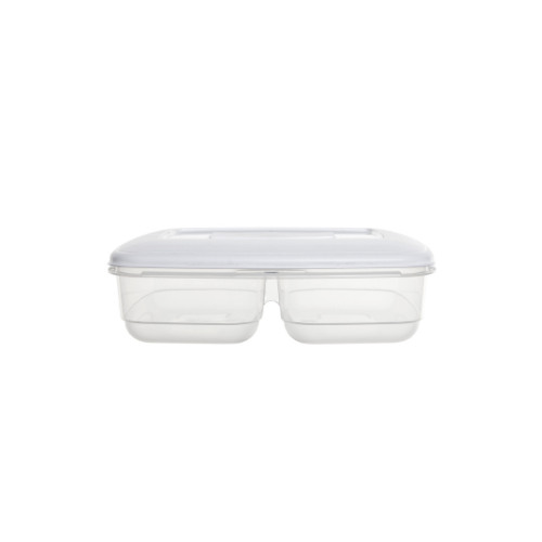 Whitefurze 2.5L Plastic Rectangular Twin Food Box