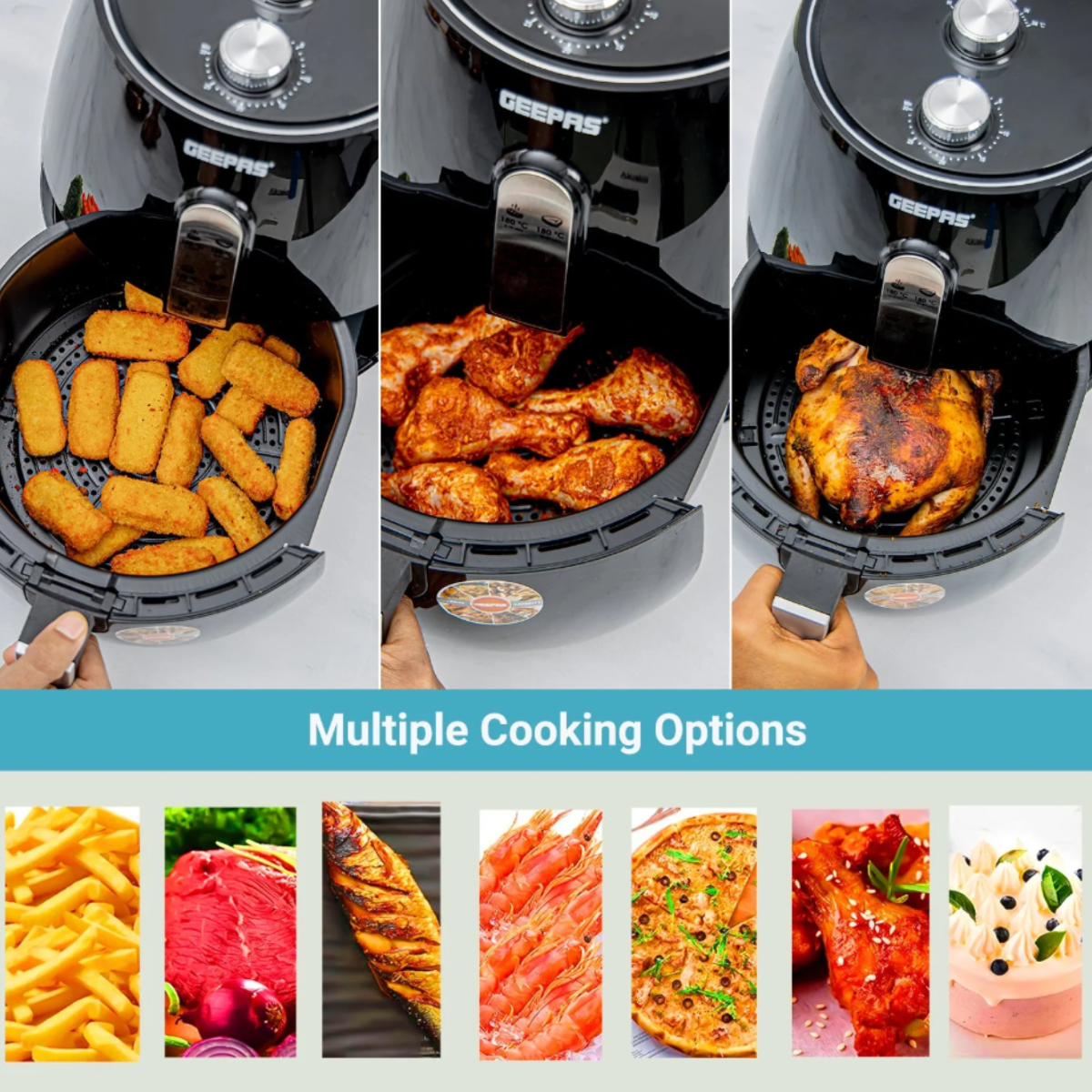 Geepas 6-In-1 Healthy Cooking Air Fryer