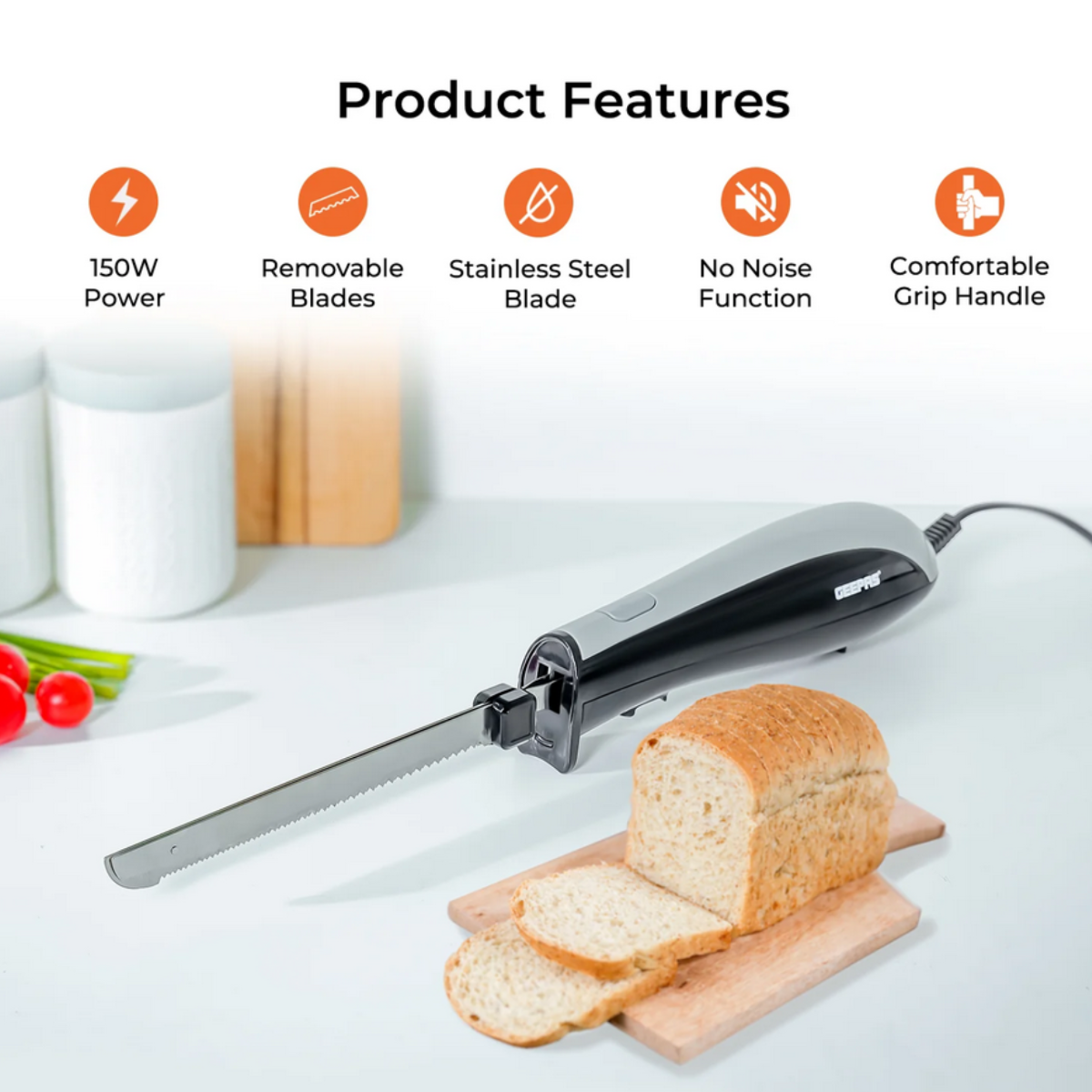 Geepas 150W Dual-Blade Electric Carving Knife